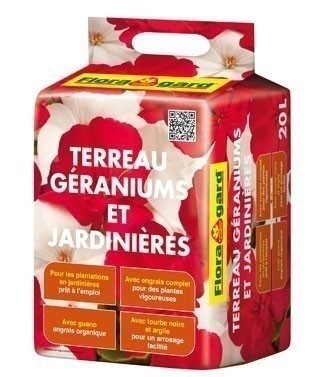 Terreau pour géraniums et jardinières 20 litres (l)