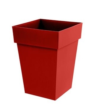 Pot mi-haut carré Toscane Rouge rubis L 39 x l 39 x h 53 51 litres (l)