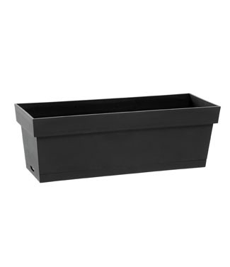 Jardinière plateau intégré Toscane Gris anthracite L 50 x l 18 x h 16.7 10 litres (l)