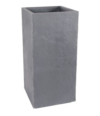 Pot carré haut Volcania Gris béton L 39.5 x l 39.5 x h 80 31 litres (l)