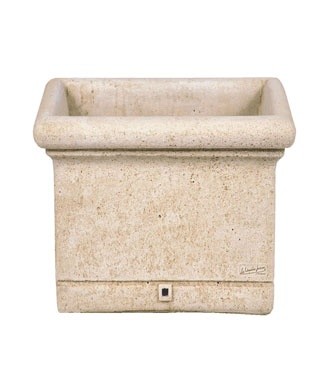 Jardinière carrée en pierre lisse L 44 x l 44 x h 35 25 litres (l) 37 kg